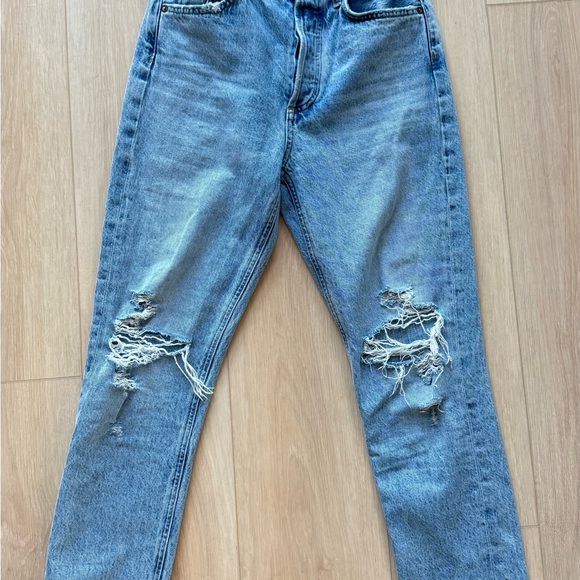 Agolde Riley crop Light Blue Cropped Jeans - Picture 2 of 4